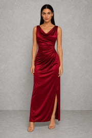 Ivy | Cowl-Neck Side-Split Maxi Dress — studio_front — Helena [31286943-ee67-46cb-bd45-698512568632]