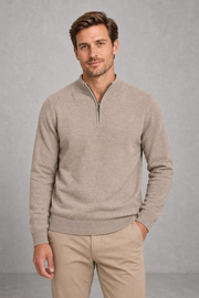 Archie | Funnel-Neck Quarter-Zip Jumper — studio_front — Charles [659ab8ec-b02b-48ca-9ae4-7ab8f842ac2f]