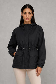 Lucy | Drawstring-Waist Hooded Jacket — studio_front — Helena [cc9cfa53-9ebc-48ff-8685-b48f9260c621]