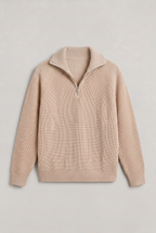 Daniel | Ribbed Quarter-Zip Jumper — view 1