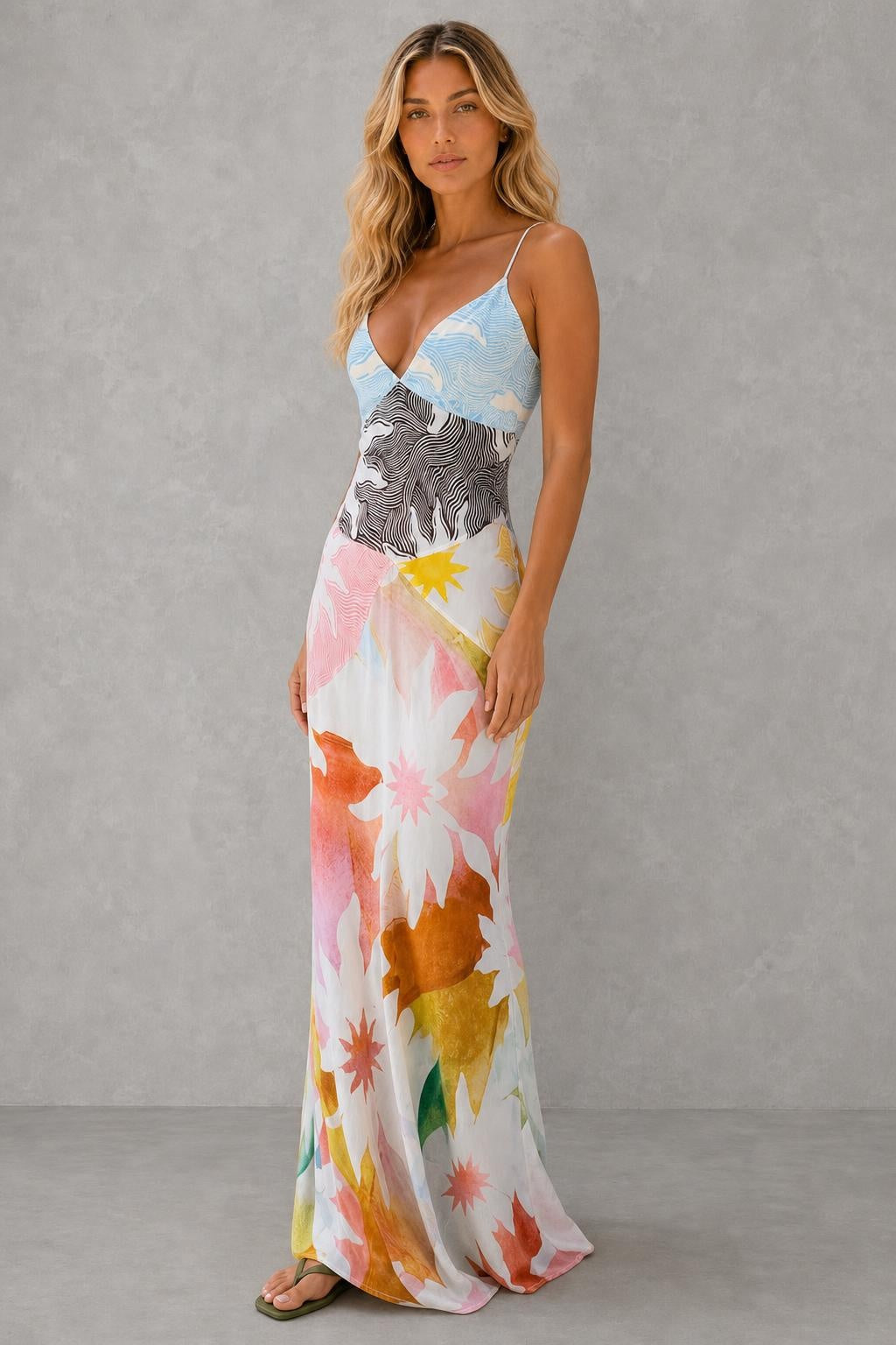 Abstract Soleil Emilia Dress — studio_three_quarter — Sofia [e205a985-51ca-4ca9-8f11-a66acf99664e]
