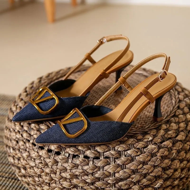 Denim Slingbacks