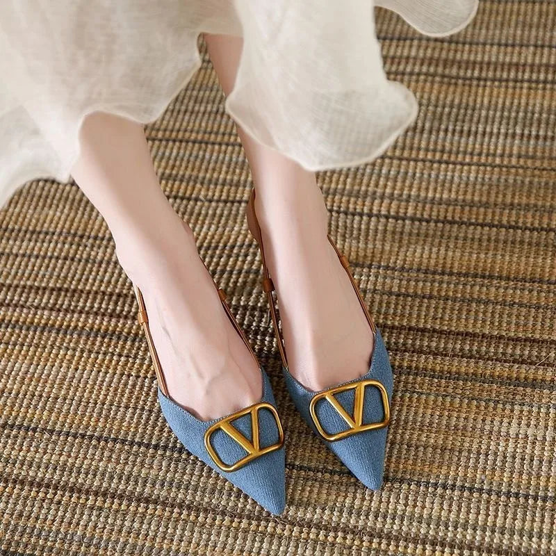 Denim Slingbacks