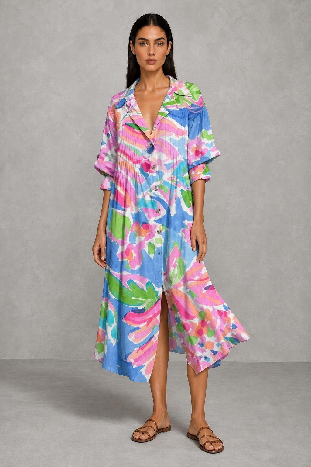 Viona | Elegant Boho Dress — studio_front — Helena [b2bfc6cb-39c3-4278-9b96-febf73e9397b]
