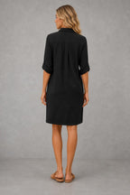 Additional view of Marina | Linen Button-Front Midi Dress