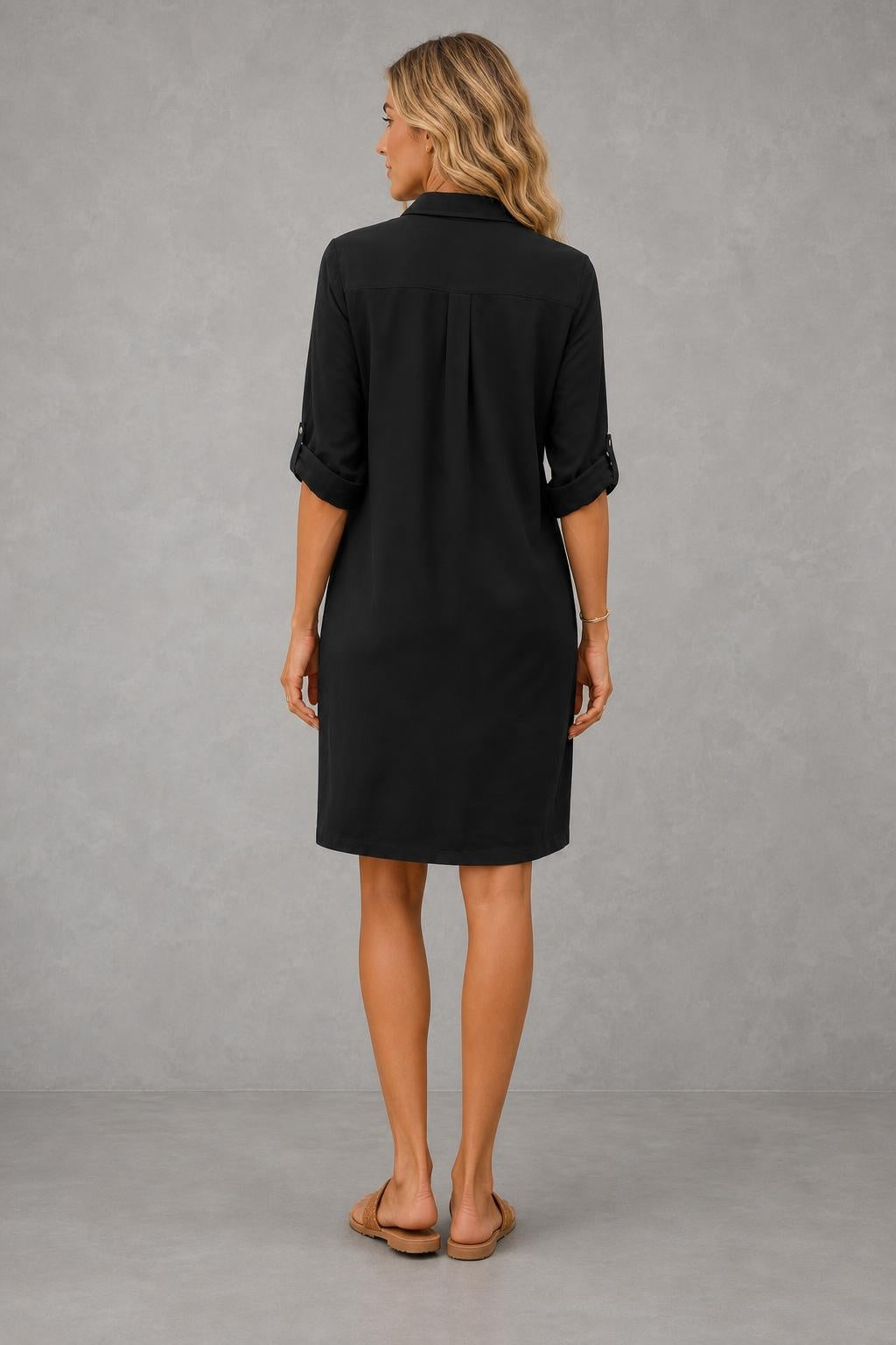 Additional view of Marina | Linen Button-Front Midi Dress