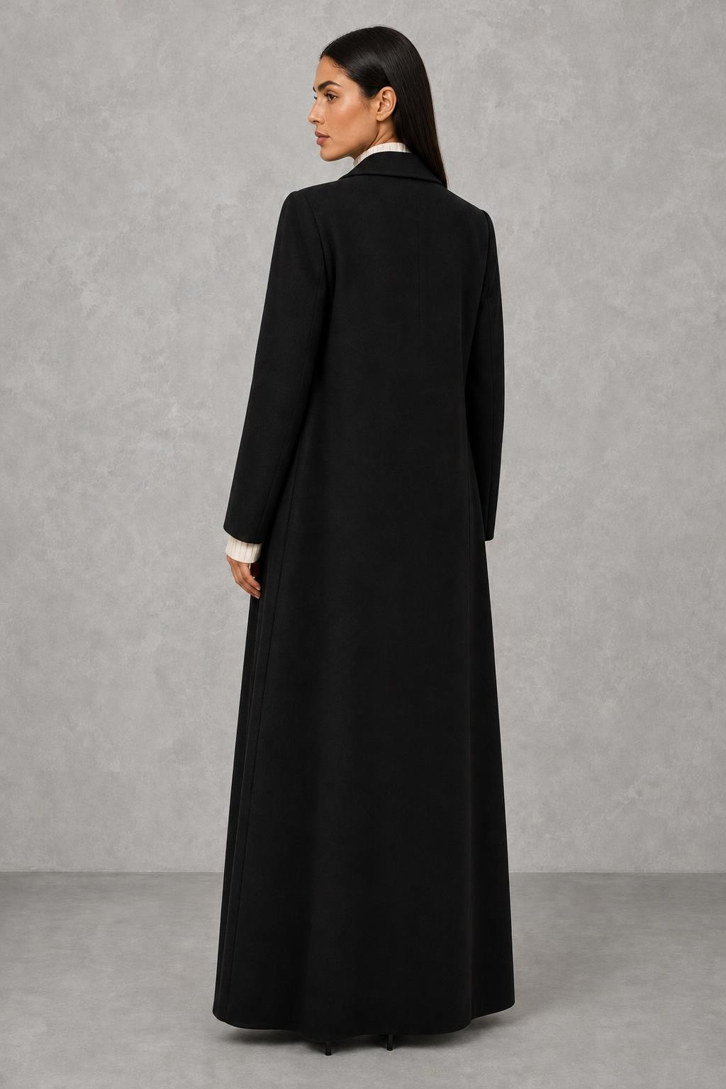 Rose | Notch-Lapel Longline Coat — studio_back — Helena [2aca3570-3ba6-4795-8afe-332ef9089825]