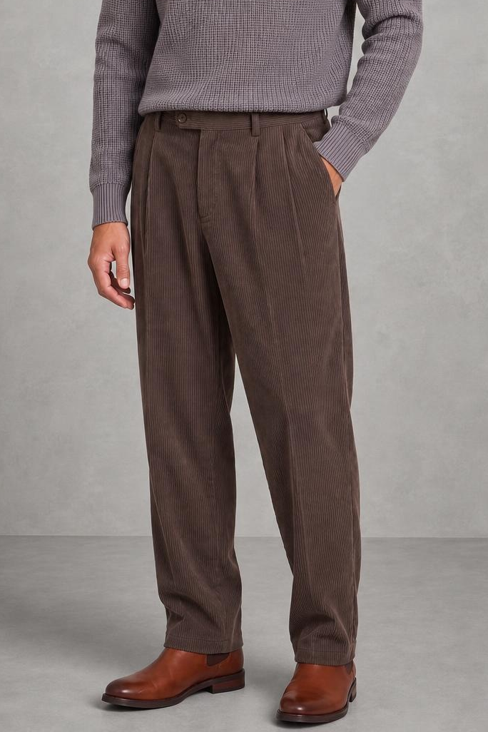 Harry | Pleated Wide-Leg Corduroy Trousers — studio_front — Charles [04005a45-6488-4f98-98ad-61783d80a0c1]