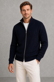 Toby | Stand-Collar Ribbed Zip Cardigan — studio_front — Charles [0aa93e64-9c9b-4005-b75a-f42598b9fb2c]