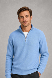 Jude | Ribbed Quarter-Zip Jumper — studio_front — Charles [4ef53780-2df9-4b4b-bb34-c4bdaf76fcc8]