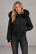 Lily | Plush-Hood Cropped Puffer Jacket — studio_closeup — Sofia [21494095-a222-4190-af09-aca221d0c850]