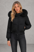 Lily | Plush-Hood Cropped Puffer Jacket — studio_closeup — Sofia [21494095-a222-4190-af09-aca221d0c850]