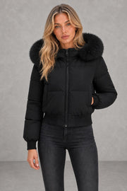 Lily | Plush-Hood Cropped Puffer Jacket — studio_closeup — Sofia [21494095-a222-4190-af09-aca221d0c850]