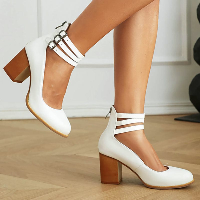 Jadara Triple Buckle Heels