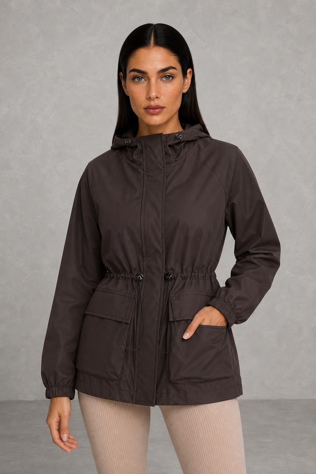 Lucy | Drawstring-Waist Hooded Jacket — studio_closeup — Helena [f8af58ab-4b6b-4779-aed4-bbbf90a9d760]