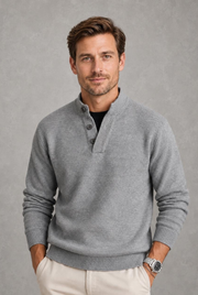 Max | Button-Neck Plain Knit Jumper — studio_front — Charles [2d049ed5-c3af-4ff0-9b78-89743a5b0384]
