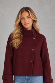 Lola | Asymmetric High-Collar Jacket — studio_front — Sofia [2f9adc83-eee3-4d06-b3d7-e55bd4bbaca9]