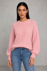 Erin | Balloon-Sleeve Ribbed Jumper — studio_front — Helena [525b996e-983e-4d36-acf2-5d4055d60c38]