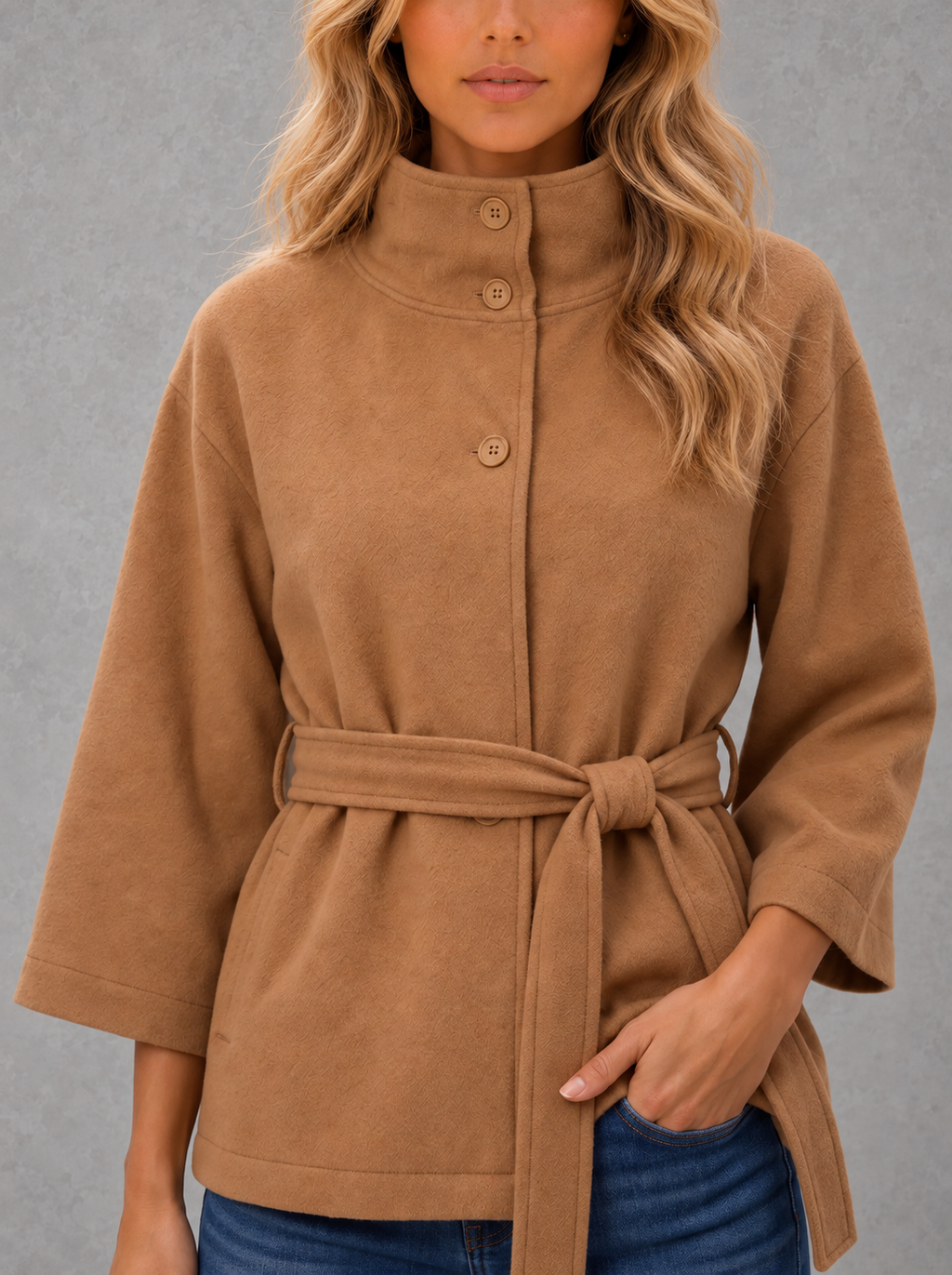 Elena | Tie-Waist Wide-Sleeve Jacket