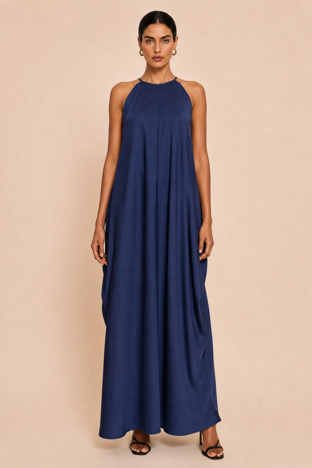 Vivianne | Cross-Back Satin Maxi Dress