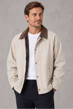 Charlie | Contrast-Collar Button-Front Jacket