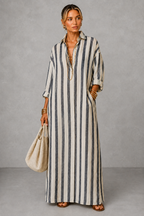 Nadia | Striped Shirt Maxi Dress
