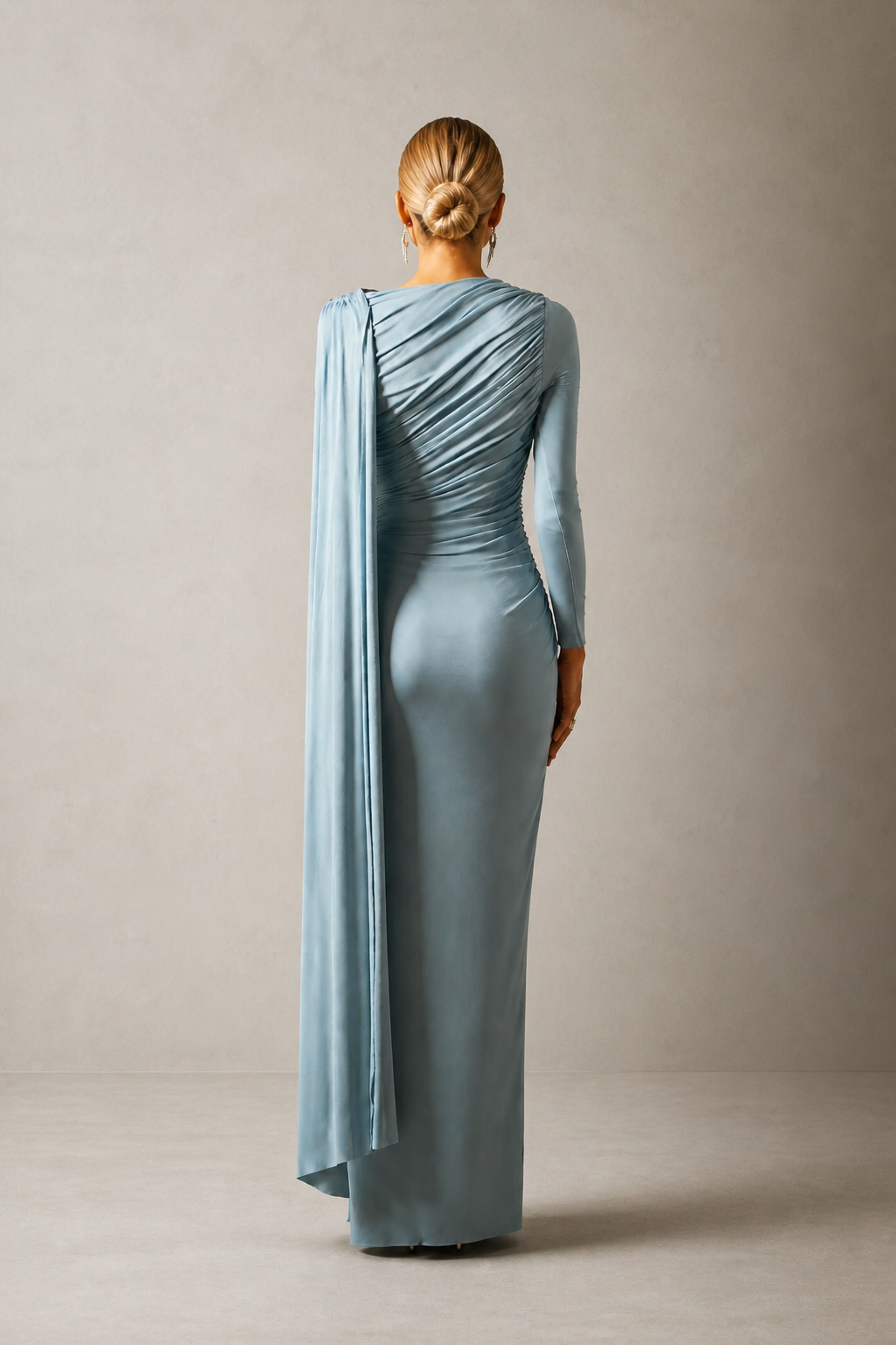 Elsie Draped Cape Sleeve Maxi Dress – product view 3