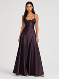 Delfina | V-Neck Satin Maxi Dress