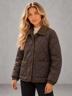 Harper | Contrast-Collar Quilted Jacket