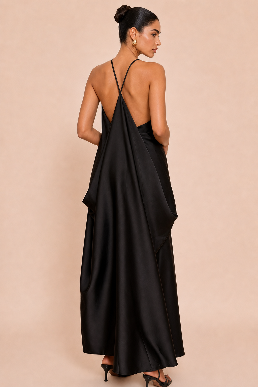 Vivianne | Cross-Back Satin Maxi Dress
