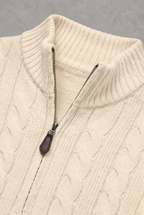 Freddie | Cable-Knit Zip-Neck Jumper