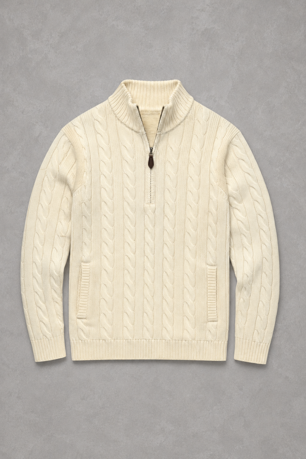 Freddie | Cable-Knit Zip-Neck Jumper