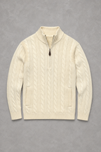 Freddie | Cable-Knit Zip-Neck Jumper