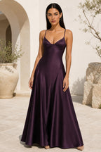 Delfina | V-Neck Satin Maxi Dress