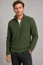 Jude | Ribbed Quarter-Zip Jumper — studio_closeup — Charles [a78bf8cf-e22c-4a9c-b0d1-553a6af82f74]