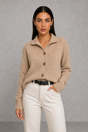 Abigail | Open-Collar Button-Front Cardigan — studio_front — Helena [fee24787-5b43-498b-8503-cf3e4841c247]