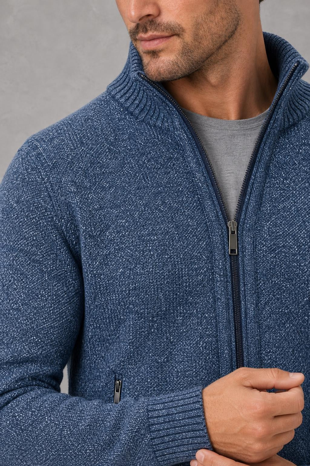 George | Textured Full-Zip Cardigan — studio_closeup — James [1ffb98b2-5322-451f-ab53-4ad942e322e2]