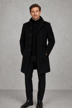 Callum | Stand-Collar Button-Front Coat