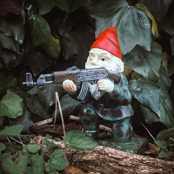 Garden Gnome Soldier Figurines for Tactical Team Decor