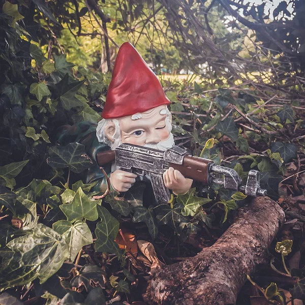 Garden Gnome Soldier Figurines for Tactical Team Decor