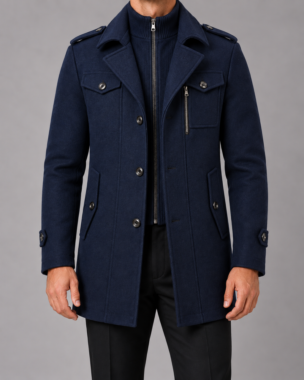 Henry | Zip-Bib Longline Overcoat — view 1