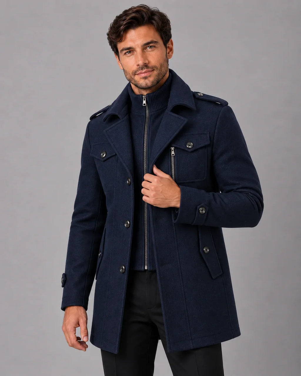 Henry | Zip-Bib Longline Overcoat — view 2