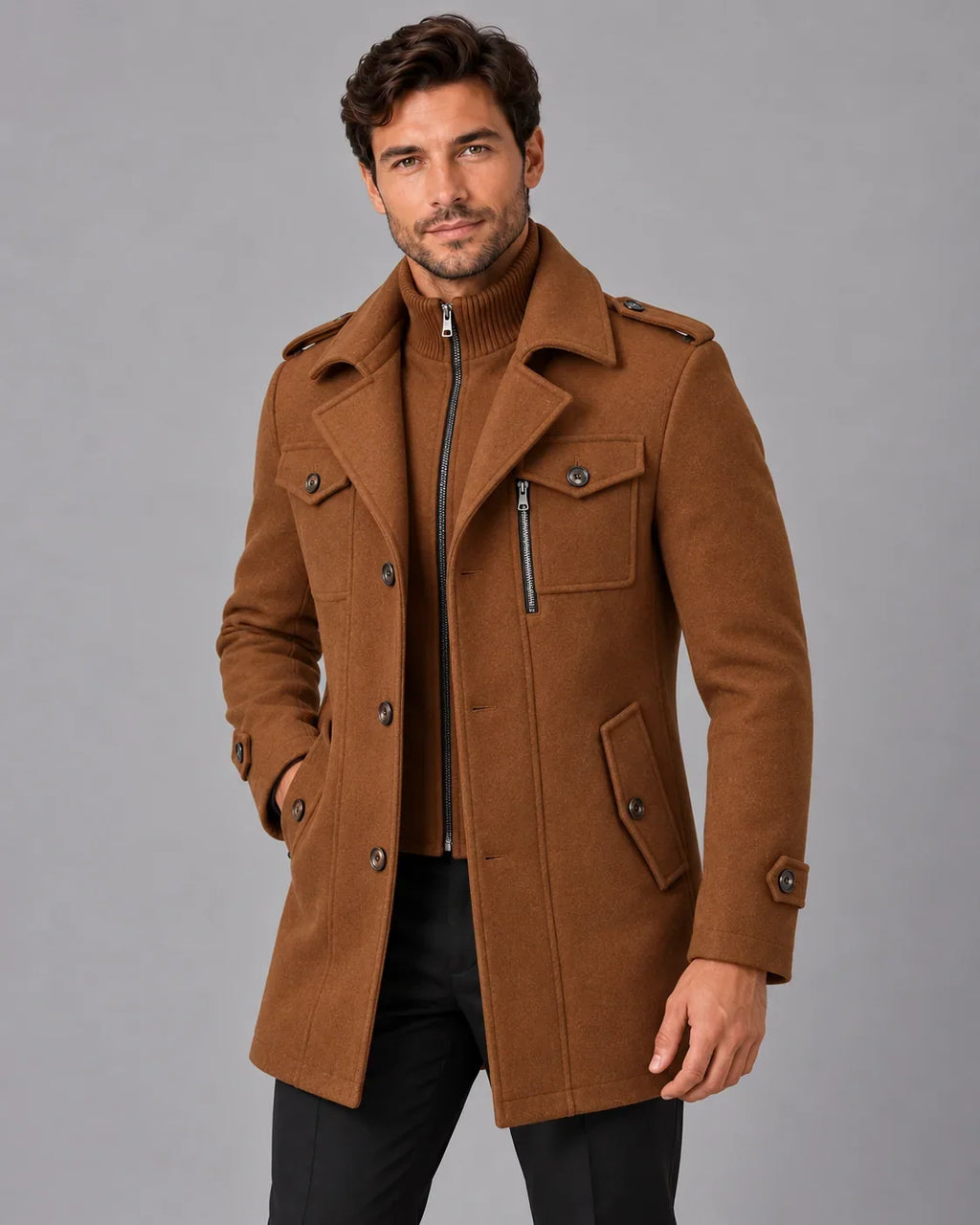 Henry | Zip-Bib Longline Overcoat — view 3