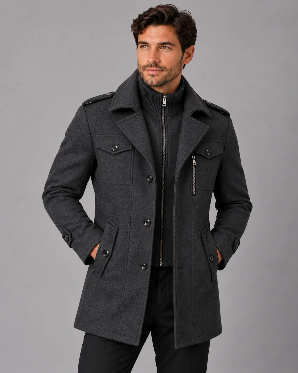 Henry | Zip-Bib Longline Overcoat — view 4