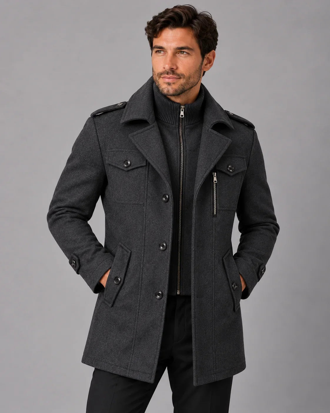 Henry | Zip-Bib Longline Overcoat — view 4
