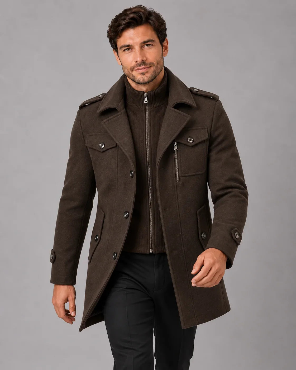 Henry | Zip-Bib Longline Overcoat — view 5