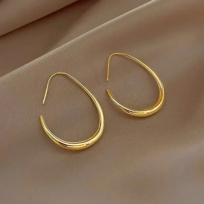 Earth Teardrop Hoop Earrings