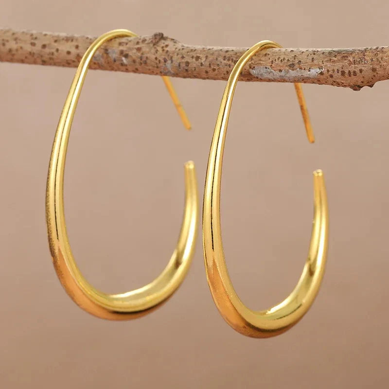 Earth Teardrop Hoop Earrings