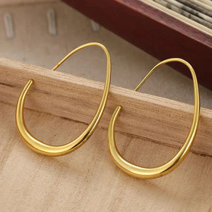 Earth Teardrop Hoop Earrings
