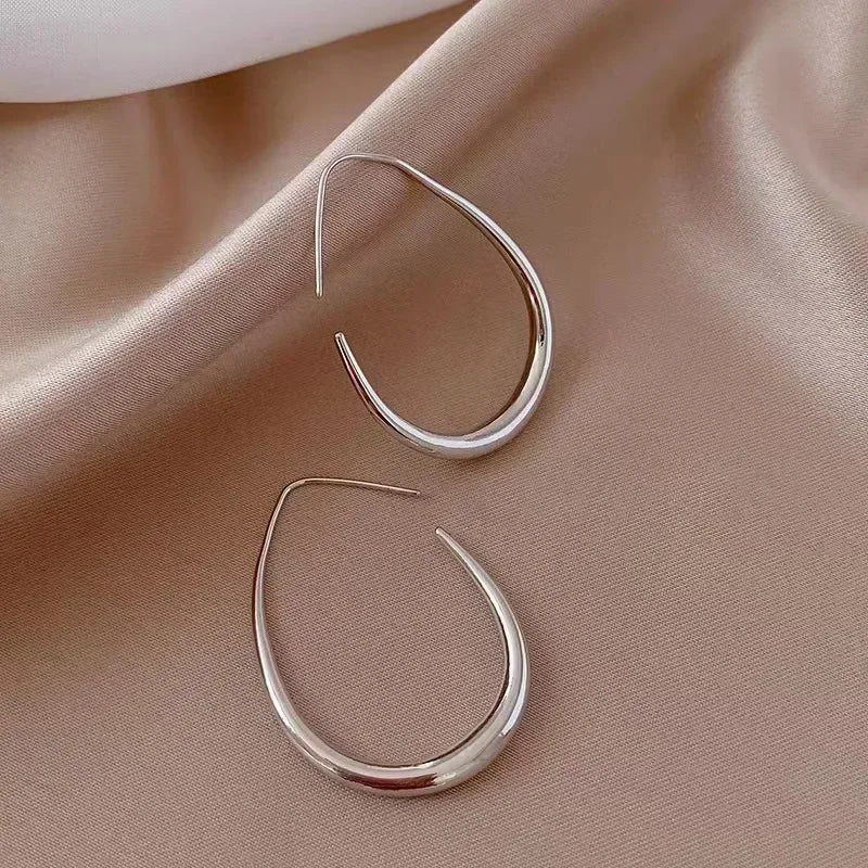 Earth Teardrop Hoop Earrings